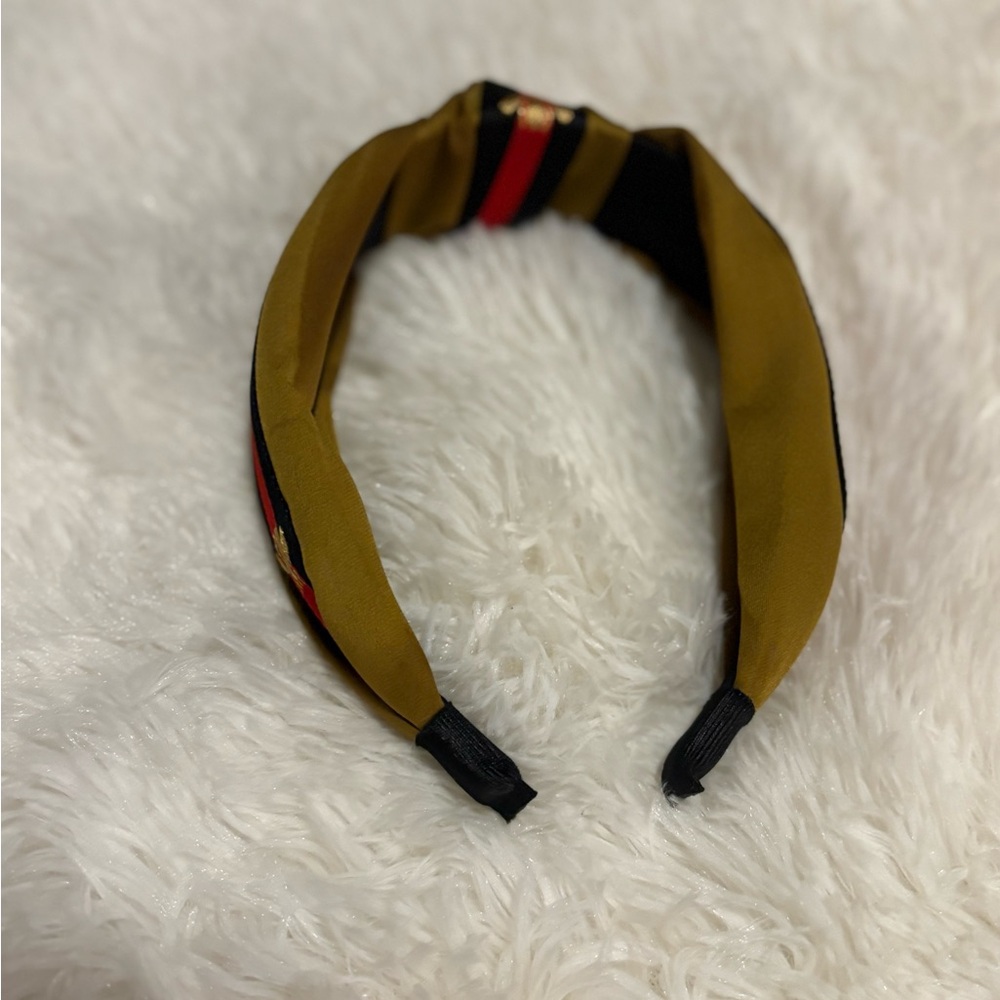Fashion Headband with Red Stripe and 🐝-NWOT - Picture 11 of 13